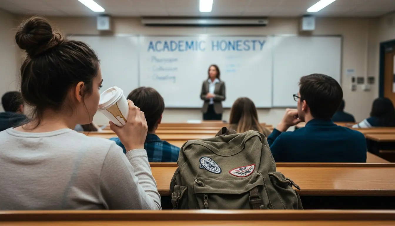 Students learning academic integrity basics in classroom